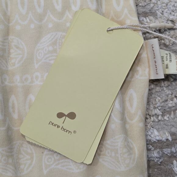 NWT Pure Born Organic Cotton One Piece Outfit Butter Yellow Collared 0-3 Month - Picture 3 of 6